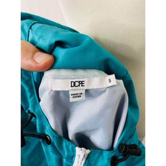 Dope Racing Jacket Men's Blue Circuit Windbreaker Full Zip Hooded Size Small - Picture 8 of 8